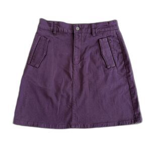 Y2k Vintage Covington Dark Purple Indie Denim High Waist Mini Skirt size 26"